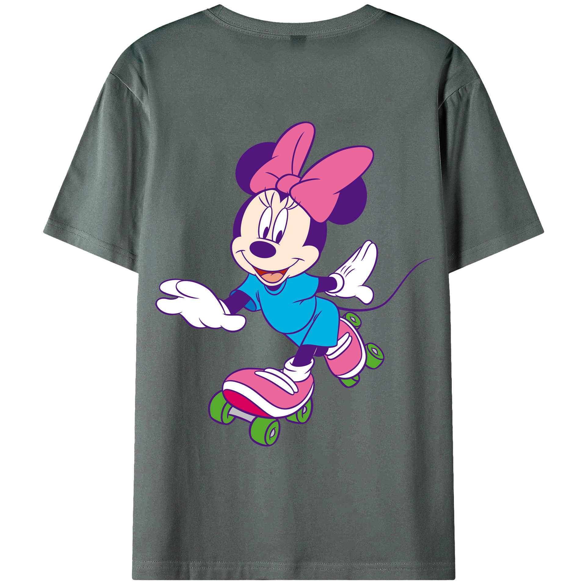 ミッキーマウス Mickey Mouse 綿100％ メンズ半袖Tシャツ（バックプリント） 通気性